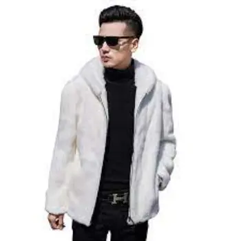 Mens Winter Luxury Clothing Faux Fur Windbreaker Coats